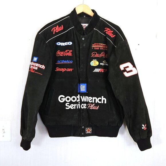 VTG 90'S Dale Earnhardt Suede Jacket NASCAR Cup 7 Time Champion SZ L - Picture 1 of 11